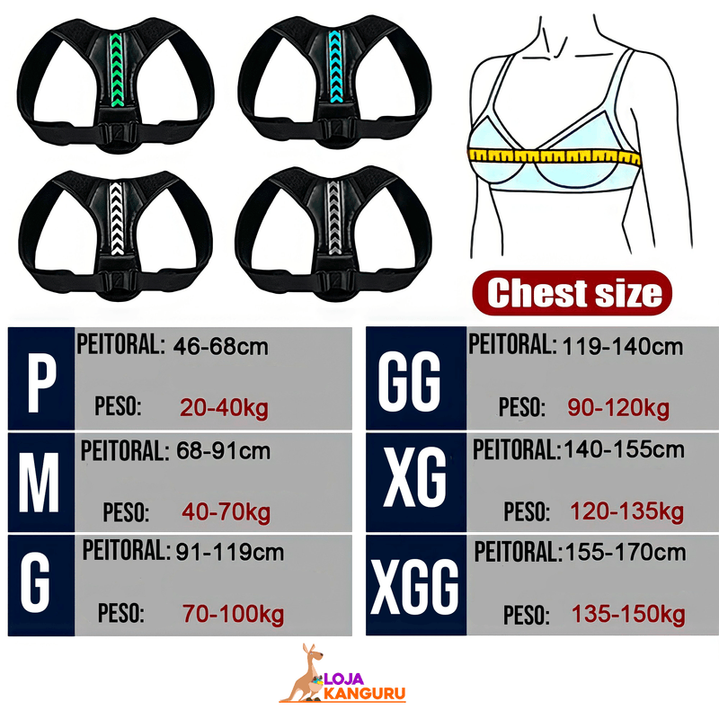 Corretor Postural Magnético Ajustável - Coluna, Ombro, Lombar e Clavícula - Prime Ofertas